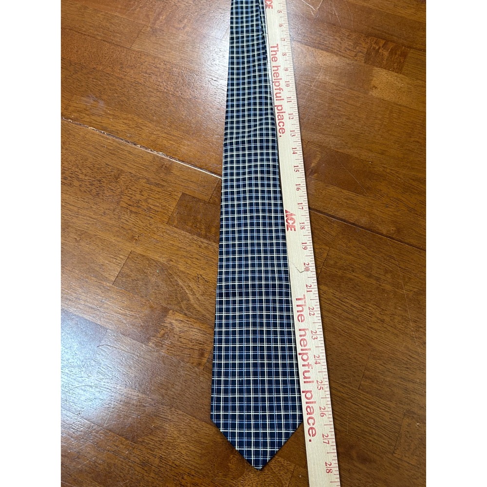 Lauren Ralph Lauren Tie Mens OS Blue Plaid Silk Blend Formal Business Necktie - Picture 8 of 10